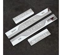 4 Pièces Protecteur Seuil Porte Voiture pour Suzuki Sx4 S-Cross 2014 2015 2016 2017 2018, Voiture Acier Inoxydable Plinthes, Garnitures de Seuil Portière