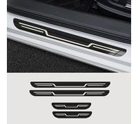 4 Pièces Protecteur Seuil Porte Voiture pour Volvo EX30 2023-2024, Plaques Plinthes en Acier Inoxydable Pédale de Couverture de Seuil,Bla-CK