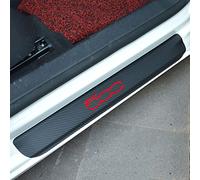 4 pièces Protecteurs de Plaque de Seuil de Porte Voitures, pour FI-at 500 500x 500l Panda Tipo Punto Bravo, Accessoires D'Autocollants de Plaque de Seuil, 500 Red