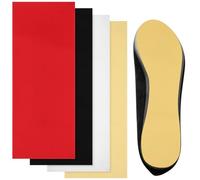 4 Pièces Protecteurs de Semelles, PVC Antidérapant 10x27 CM | Adhésif Auto, du Bruit, Découpe sur Mesure, Lot Rouge Noir Beige Transparent