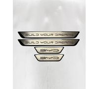 4 Pièces Protection de Seuil de Porte de Voiture pour BYD Seal EV 2022-2024, Voiture Acier Inoxydable Plinthes Garnitures de Seuil Portière,A