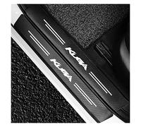 4 Pièces Protection Portiere de Voiture Protecteur de Pas Porte de Voiture pour Fo-RD Kuga MK1, Anti-Rayures Carbone Fibre Film Protecteur de Plinthes de Auto,Black