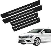 4 Pièces Protection Seuil de Porte de Voiture, pour Audi A4 2004-2008 Autocollant de Fibre de Carbone Plinthes pour Auto
