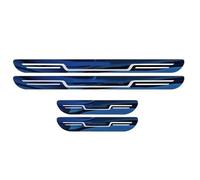 4 Pièces Protection Seuil de Porte de Voiture pour Jeep Compass II MP 4XE Hybrid Facelift 2017-2023, Acier Inoxydable Couvre Marche-Pied Anti-Rayures Plaques de Coup de Pied,D/Blue