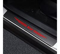 4 Pièces Protection Seuil de Porte de Voiture pour Peu-geot 106 Autocollant en Cuir de Fibre de Carbone Plinthes pour Auto,Red
