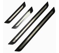 4 Pièces Protection Seuil De Porte Voiture pour Audi A6 C7 Avant Allroad 2013-2018, Acier Inoxydable Bienvenue Marchepied Plaques Plinthes Kick Plates Accessoires, Carbon Fiber Black