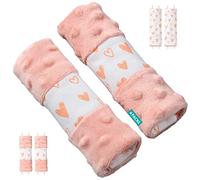 4 Pièces Protège-Ceintures pour Sièges Auto et Cosys,Protege Ceinture de securite Enfant Protege Ceintures Bébé Fille épaulettes pour siège d'auto/Poussette (Rose 15 x 5cm)