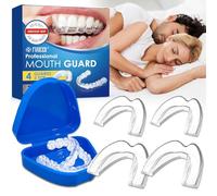 4 Pièces Protege Dent Bruxisme, Protecteurs Buccaux pour Une Utilisation Nocturne, Protege Dent Nuit Confortable, Boîte de Stockage Incluse
