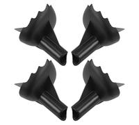 4 Pièces Protège-Embout de Bâton de Randonnée, Noir, Lot | Nylon et Acier au Tungstène, Réduit le Bruit, Adhérence Antidérapante, pour Chemins Rugueux et Sols Intérieurs