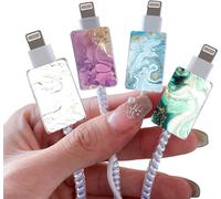 4 Pièces Protege Usb Type-C Câbles Accessoires Pour Iphone, Diy Protecteur De Câble Avec Motif De Animé Mignon Pour Femmes Hommes, Protecteurs Pour Raccords De Câbles Attaque De Câble Chargeur
