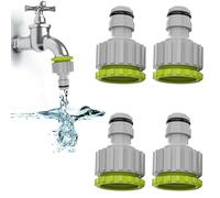 4 Pièces Raccord Tuyau d'Arrosage，2-en-1 Raccord De Robinet1/2” Et 3/4”Connecteur De Robinet，Adaptateur Robinet Set De Raccord De Tuyau pour l'Irrigation De Jardin Enrouleur Embout Tuyau Arrosage