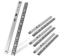 4 Pièces Rail Tiroir Coulissant, 246 mm Rail Coulissant, Glissières à Billes, Glissières pour Tiroirs, Système de Rails pour Tiroirs, Coulisse Tiroir, Zingué