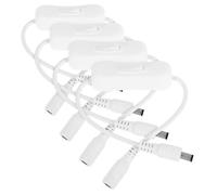 4 Pièces Rallonge Cc 2a, Câble Deux Conducteurs Dc5.5x2.1 | PVC et Cuivre, Bouton Marche Arrêt Compact, pour Bandes LED et Adaptateurs, Blanc