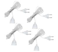 4 Pièces Rallonges Transparentes 3m Câble D'extension d'alimentation Rallonge Extérieure Fil Plat 2 Conducteurs Prise Européenne Câble Fin Transparent pour Lanternes LED Éclairage Décoratif