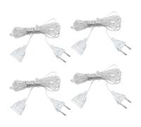 4 Pièces Rallonges Transparentes 5m Câble D'extension d'alimentation Rallonge Extérieure Fil Plat 2 Conducteurs Prise Européenne Câble Fin Transparent pour Lanternes LED Éclairage Décoratif