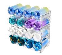 4 Pièces Range Bouteille Frigo Empilable Porte Support Rangement Bouteille Vin Eau Vertical Casier à Bouteilles Plastique Contenir Jusqu'à 16 Bouteillespour Comptoirs de Cuisine Armoire Réfrigérateur