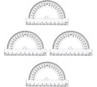 4 Pièces Rapporteur 180° Base 10 Cm-Rapporteur De Traçage Pour Mesure D¿Angle 180 Degrés En Résistant Et Durable