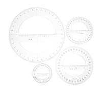 4 Pièces Rapporteur Circulaire 360 Degrés en Plastique | Mesure Angulaire Claire, Usage en Traçage et Esquisse, Outil Polyvalent pour Atelier, Bureau et Maths