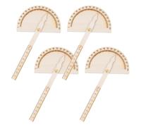 4 Pièces Rapporteur en Bois 0-180 Degrés pour Mesure D'angle | Beige, Léger et Portable, Usage Maison ou Classe, Outil Pédagogique pour Garçon et Filles et Étudiants