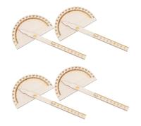 4 Pièces Rapporteur Rotatif DIY en Bois Beige, Mesure 0-180 Degrés | Outil de Mesure D’angle, Activités de Sciences Scolaires, Usage Créatif, Facile à Entretenir