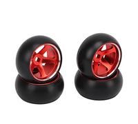 4 pièces RC Drift pneus en alliage d'aluminium RC pneus et roues ensemble pour K989 K969 P939 28413 1/28 voitures RC (Rouge)