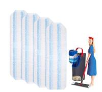 4 Pièces Recharge pour Microfibre H2PrO et O-Cedar Flat Mop Lavette Absorbante Recharge, pour Enlevez Les Taches Sales Gardez Le Sol Propre, Pièces de rechange lavables et réutilisables