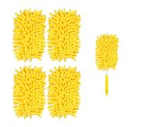 4 Pièces Recharge pour Swiffer, Microfibre Plumeau en Microfibre 360 Refills de Duster Dusters Lourds Hands pour le Nettoyage Compatible avec Swiffer (Jaune)