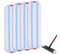 4 Pièces Recharge Serpillere Kit Compatible avec Vileda H2PrO et O-Cedar H2PrO Balai Mop Plat Flat Serpillière en Microfibre Replacement Pads Plates Lavables et Réutilisables pour Tous Les Sols Durs