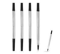 4 Pièces Recharges pour Parker Quink Roller, Recharges Stylo Roller pour Parker, Cartouches Pointe Moyenne 0.7mm Encre Noire, Écriture Précise et Fiable, pour Documents Professionnels Usage Quotidien