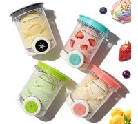 4 Pièces Récipient compatibles avec Ninja Swirl NC700 NC701 by CREAMi Machine à Glace, Creami conteneur 480 ml récipient à crème glacée pour sorbetières, pots à glace, Sans BPA et Lave-vaisselle