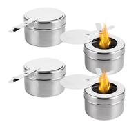 4 Pièces Récipients à Pâte Combustible, Brûleur à Alcool en Acier Inoxydable, Accessoires de Cuisson, pour Réchaud à Fondue, Buffet Chafing Dish, Camping et Hot Pot