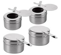 4 Pièces Récipients à Pâte Combustible, Réchaud Fondue Brûleur à Alcool, Brûleur Chafing Dish en Acier Inoxydable, QIEDOVIEY