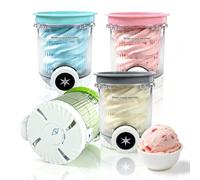 4 Pièces Récipients pour Ninja Creami Swirl, 480 ML Contenants Glace Accessoires pour NC700 NC701 EU Séries Compatibles Lave-Vaisselle Et Sans BPA(Ensemble de 4 Pièces - Gris + Bleu + Vert + Rose)