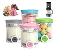4 Pièces Récipients pour Ninja Creami Swirl 480 ML Contenants Glace Accessoires pour NC700 NC701 EU Séries