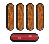 4 pièces Réflecteur oeil de chat, Réflecteur de fourche, Réflecteur rectangulaire jaune, Réflecteurs de vélo avant arrière, Rayons yeux de chat, pour moto vélo scooter multifonctionnel E4 arrondi