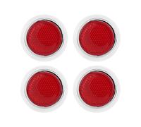4 Pièces Réflecteur Rouge Visibilité Accrue Garniture de Protection Réfléchissante Ronde pour Automobile Moto Camion Remorque Feux Arrière Réflecteur ABS Chrome