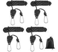 4 Pieces Reflective Tent Rope For Camping Tent Guy Rope With Adjuster Ratchet Rope With Hook 4 M Diameter 4 Mm Reflective Guy Ropes