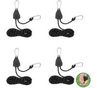 4 Pieces Reflective Tent Rope Kit,4m Rope Camping Tent With Tensioner,Ratchet Ropes For Camping,Hiking,Picnic,Outdoor Activities,Awnings,Tents (Black)