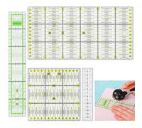4 Pièces Regle Patchwork Couture, 15 x 30 cm/15 x 15 cm/5 x 30 cm Transparentes Couture Règle avec Échelle et Indications D'angles, Règles de Matelassage pour le quilting la couture et le patchwork