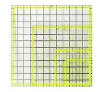 4 pièces Règle piquante carrée, Clair Acrylique Règles des quilteuses Règle de coupe de tissu Règle de repassage avec Anneaux antidérapants pour le quilting, la couture (12,5"/ 9,5"/ 6"/ 4,5")