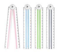 4 Pièces Règle Pliable, Transparentes Regle 30 cm, Multifonctionnelle Règle en Plastique pour les écoliers et l'utilisation de bureau