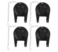 4 Pièces Remplacement du Clapet de Toilette en Pvc Noir | Kit pour Réservoir Wc, Installation Facile, Résistance à Corrosion, Prévention des Fuites