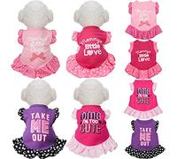 4 pièces Robe d'été pour animal domestique Chemise mignonne Robe d'été pour chien Robe de princesse Chiot Vêtements d'été Vêtements pour chien Jupe Chemise avec volants Robe pour petits chiens chats Chiots (M)