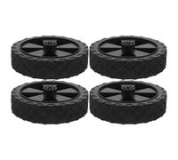 4 Pièces Roue de Rechange, 5 Pouces, Caoutchouc | Noir, Bande de Roulement Résistante à L'usure, Métal Robuste, Remplacement Rapide pour Terrain