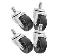 4 Pièces Roue Pivotante de Rechange 50mm 11mm Noir | Caoutchouc Fer Plastique, Large Bande et Axe Renforcé, pour Sols Mixtes et Bases D’aspirateur