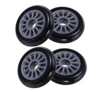 4 Pièces Roues de Remplacement pour Scooter en Plastique Noir | Usage Rue et Sorties du Soir, Légères et Résistantes à L’usure, pour Garçon et Filles et Adolescents