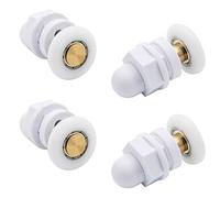 4 Pièces Rouleau Roulette, Roulettes Coulissantes Roue pour Douche Coulissantes Porte Roulette Porte Coulissante Douche Laiton Verre Porte Coureurs Rouleaux Pour accessoires de salle de bain(25mm)