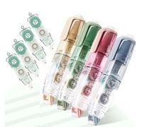 4 Pièces Rouleau Ruban Adhésif Double Face Avec 4 Recharges, Dérouleur Rétractable, Distributeur Ruban Adhésif pour Scrapbooking et Artisanat, Projets Artistiques, Emballage Cadeaux