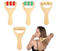 4 Pièces Rouleaux de Massage en Bois, Masseur Bois de Anti Cellulite, Outils de Massage Manuel,Manuel Masseur à Rouleaux,pour Jambes Mains Taille dos