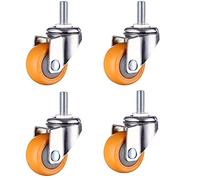 4 Pièces Roulette de Meuble avec Freins,1/1.25/1.5/2 pouce Roulette en Nylon,Roulettes Pivotantes 360°,Filetage M8/M10 Écrous de Fixation,pour Table Basse,Vis,Silence(universal38mm)